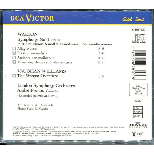Walton Symphony N°1 Vaughan Williams The Wasps Overture
