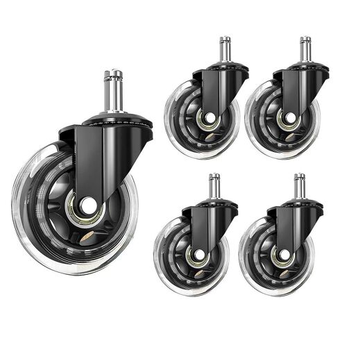 Roues De Chaise De Bureau 10mm Stem, Compatible Pour Les Chaises De Marque, Roulettes De Chaise En Caoutchouc De Remplacement De 3/8 Pouces