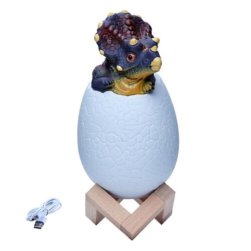 3d Veilleuse Tricératopses Oeuf Lampe De Bureau 3 Couleur Tactile Cartoon Lampes De Table Décor À La Maison Pour Kid Bir