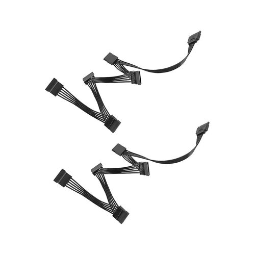 2pcs 15 Pin Sata Power Extension Hard Drive Cable 1 Male To 5 Female Power Supply Splitter Adapter