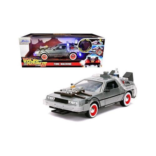 Réplique Retour Vers Le Futur 3 - Delorean Time Machine Hollywood Rides 1/24 Métal