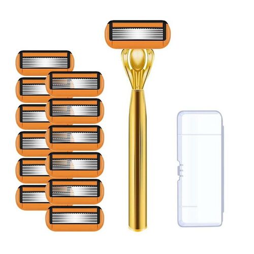 6-Layer Classic Razors Razors Set Stainless Steel Blade Manual Safety Razors Reusable Blade Silicon