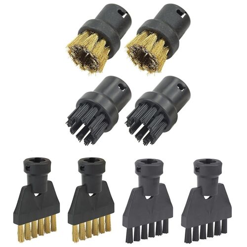 8pcs Accessoires de nettoyeur vapeur pour SC1 SC2 SC4 SC5, ensemble de fixation de brosse, ensembles de brosses rondes Flat Bru