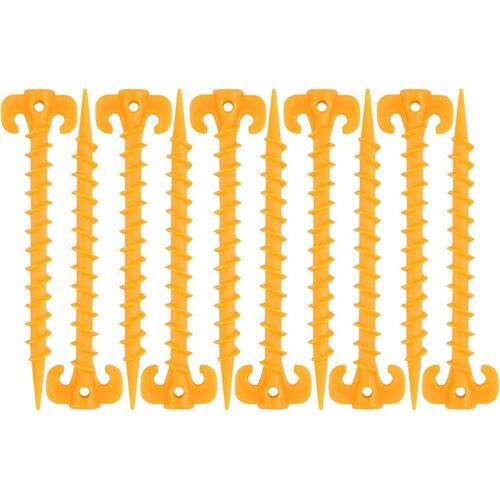 Piquets De Tente À Vis En Plastique Tuteurs De Tente En Spirale Durable Pour La Fixation De Bâches De Pluie De Tente De Camping (10pcs, Jaune) Z