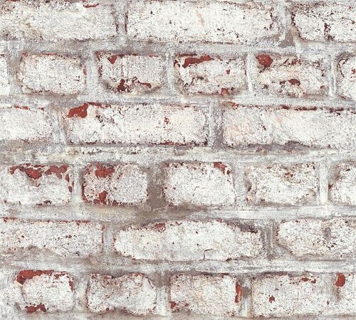 Papier peint aspect pierre carrelage Profhome 362801-GU papier peint intissé lisse avec un dessin nature mat blanc brun gris 5,33 m2