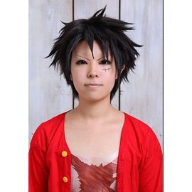Livraison Rapide Perruque Pique Wig Pointu Luffy Noir Court Cosplay Coiffe