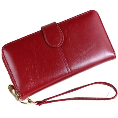 Portefeuille pour femme en cuir souple Portefeuille pour femme Grande capacité Portefeuille à bracelet Portefeuille pour femme Poche fermée à fermeture éclair Petit portefeuille pliant Couverture de carte Portefeuille court pour femme