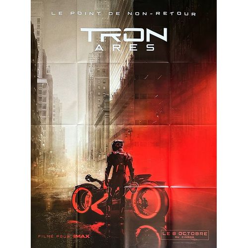 Tron: Ares - Véritable Affiche De Cinéma Pliée - Format 120x160 Cm - De Joachim Rønning Avec Jared Leto, Jeff Bridges, Greta Lee, Evan Peters, Jodie Turner-Smith - 2025