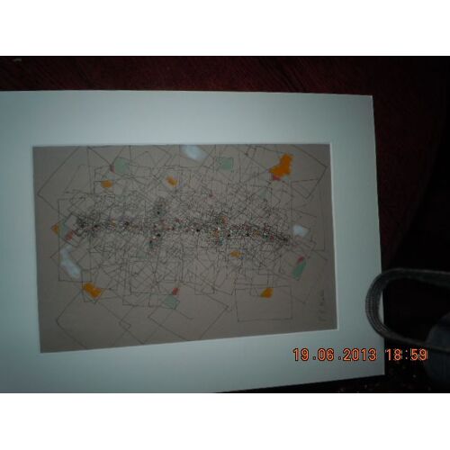 Dessin Couleur Abstrait Du Peintre P. M. Martin.