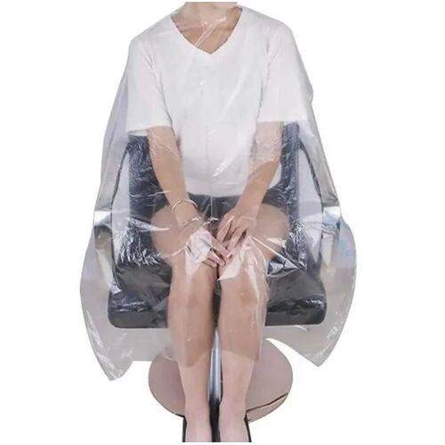 100pcs Peignoir De Coiffure Imperméable Cape Jetable Pour Coloration Et Protection De Vêtement 150*120cm 