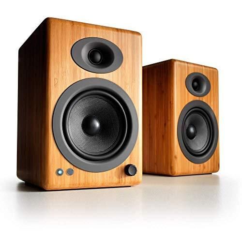 Audioengine Enceinte Bibliothèque d étagère alimentées sans Fil A5+ 150W | Amplificateur analogique intégré | aptX HD Bluetooth