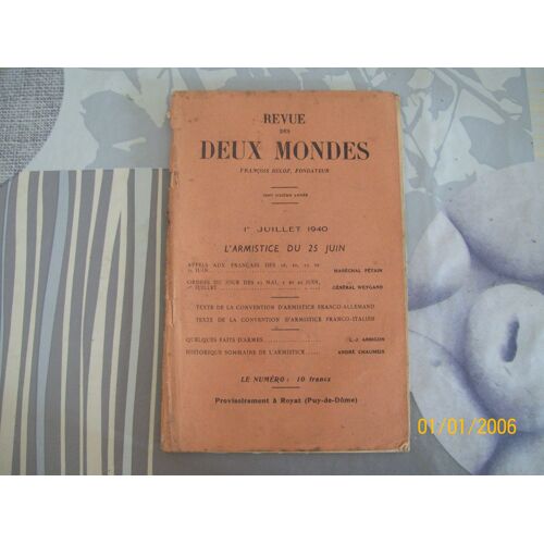 Revue Des Deux Mondes Tome 64 1er Juillet 1941