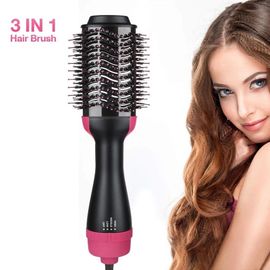 Sèche Cheveux Professionnel Brosse 2 En 1 - Lisseur Cheveux Bigoudi Peigne Électrique Avec Peigne Rouleau Styler