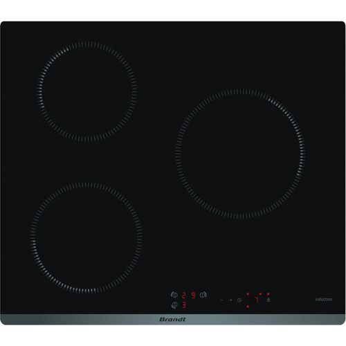 Brandt BPI6310B - Table de cuisson à induction - 3 plaques de cuisson - Niche - largeur : 56 cm - profondeur : 49 cm - noir