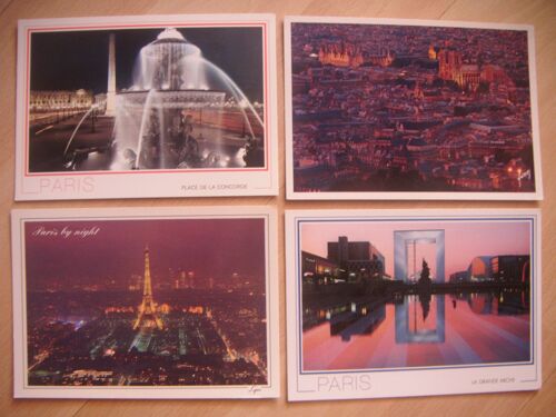 Lot De 4 Cartes De Paris By Night