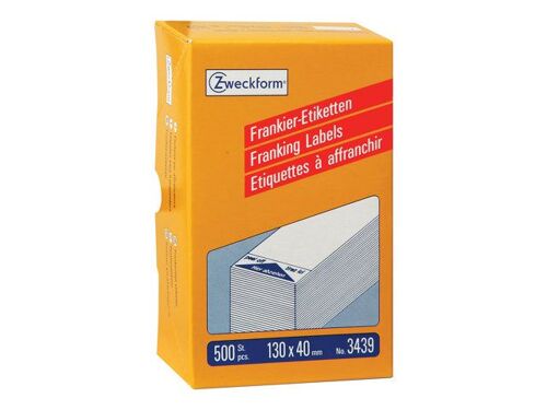 Avery Zweckform Franking Labels - Adhésif permanent - blanc - 130 x 40 mm 500 étiquette(s) étiquettes
