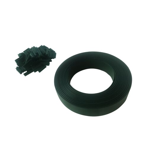 Lot de 10 Kits lamelles occultantes PVC avec clip de fixation de 50 m pour grillage rigides - Vert