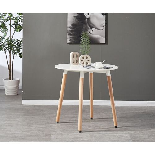 Table à Manger Ronde Blanche Style Scandinave 4 Personnes - Style Moderne & Contemporain - Cuisine ou Salle à Manger
