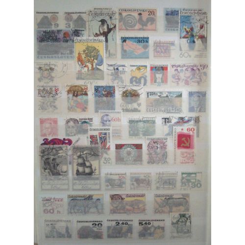 Collection 400 Timbres Oblitérés Tchécosolovaquie, Sans Doubles, Période Années 50 À Fin 1990