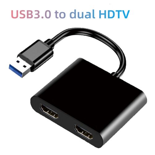 Station d'accueil USB C à double écran, HUB à 2 Ports compatibles HDMI, séparateur USB pour ordinateur portable et téléphone portable