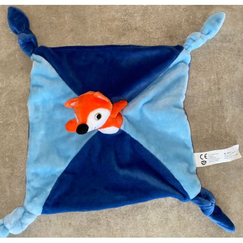 Doudou Loup Auzou Bleu Orange Peluche Jouet Bebe Naissance Comforter Fox Baby