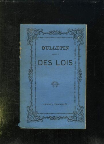 Bulletin Officel Du Ministere De L Interieur N° 1 A 12. 1860.