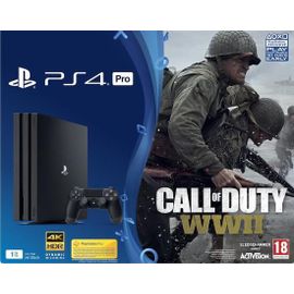 Sony Playstation 4 Pro - Console De Jeux - 4k - Hdr - 1 To Hdd - Noir De Jais - Call Of Duty: Wwii
