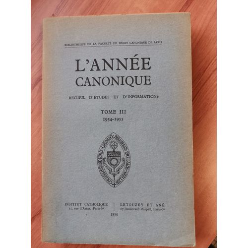 L'année Canonique Tome 3 - 1954'1955