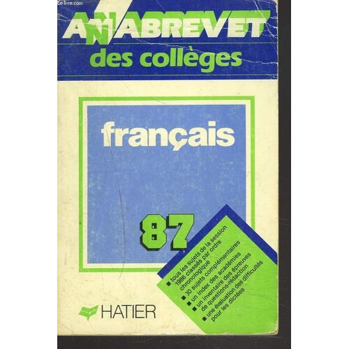 Annabrevet Des Colleges, Francais 87