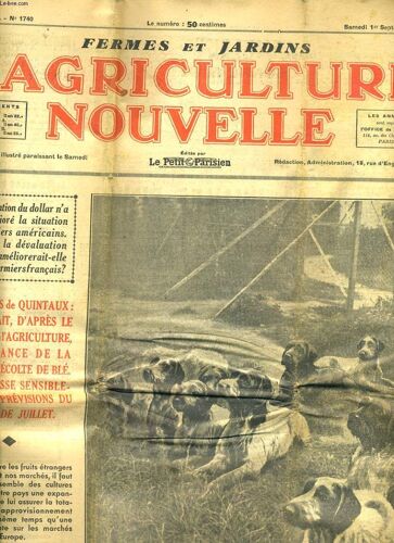 L'agriculture Nouvelle, Fermes Et Jardins, N°1740, Septembre 1934. Il Faut Crere Des Vergers / L'oeilletonnage D'automne Des Artichauts/ La Culture Des Rosiers/ L'elevage Du Lapin Angora/ La ...