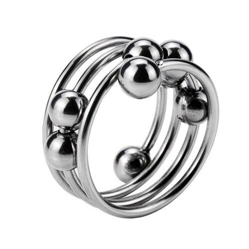 Anneau De Pénis En Spirale En Métal Avec Perles Roulantes, Jouets Sexuels Pour Hommes, Retardement De L'éjaculation, Anneau De Pénis, Jouets Pour Adultes