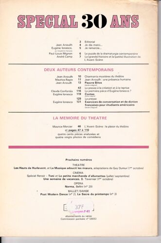 L'avant-Scène A 30 Ans