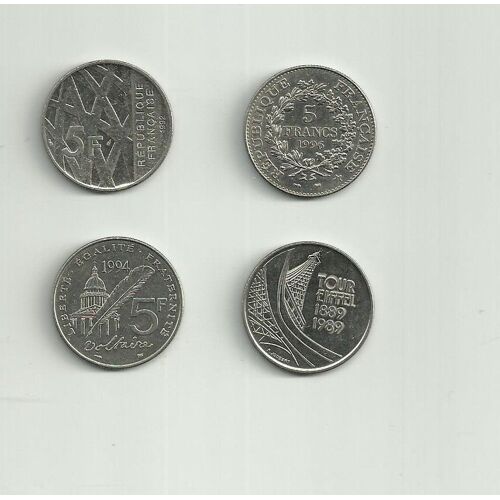 France Lot De 4 Pièces De 5 Francs