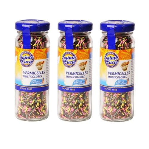 Lot 3x Vermicelles Multicolores - Sainte Lucie - Flacon 70g
