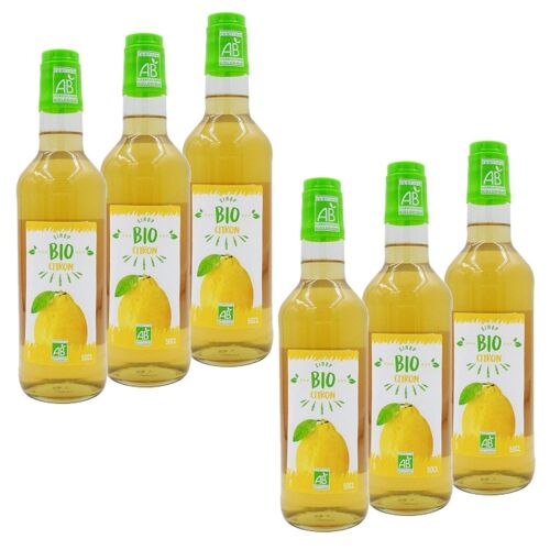 Lot 6x Sirop De Citron Bio France - Bouteille 50cl
