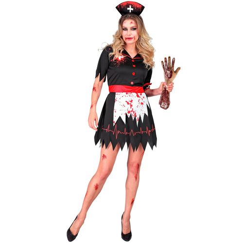 Déguisement Infirmière Noire Zombie Femme - Taille: Xl