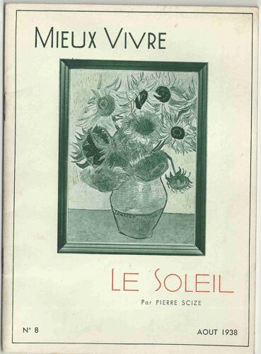 Revue Mieux Vivre N°8 ; Aout 1938 ; Le Soleil