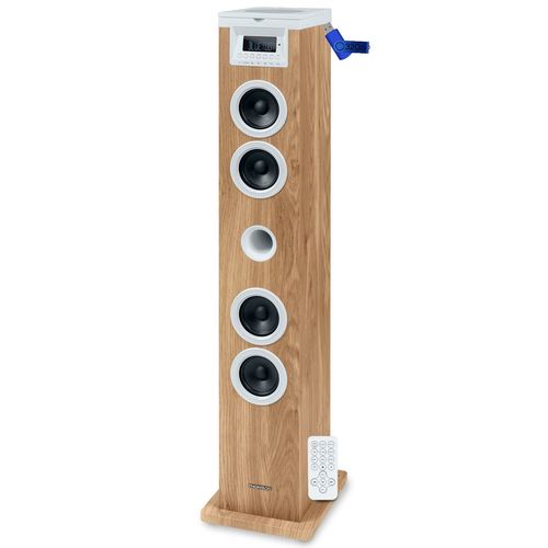 Tour de son Thomson DS121CD - 60W - Multimedia Bluetooth, Lecteur CD, télécommande, AUX IN, RADIO FM - Bois/blanc+Clé USB 32G