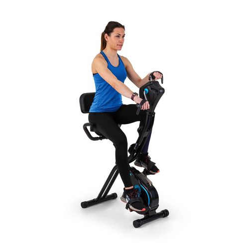 Capital Sports Azura Full Body Comfort Vélo D'appartement Pliable Pour Entraînement Cardio , Volant D'inertie 7,5kg , Résistance Magnétique 8 Niveaux - Noir
