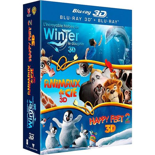 L'incroyable Histoire De Winter Le Dauphin 3d + Animaux & Cie En 3d + Happy Feet 2 3d - Pack