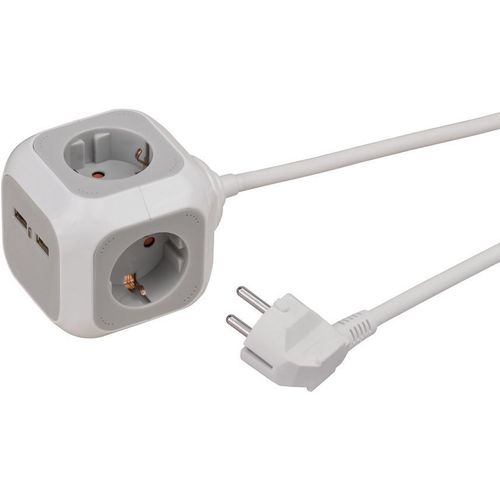 Brennenstuhl Multiprise avec prises-chargeur USB ALEA-Power 4 prises, 1,4m H05VV-F 3G1,5 - 1150100