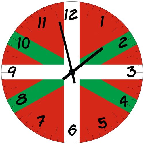 Horloge Murale Drapeau Basque  CBKréation  Verre  29 cm