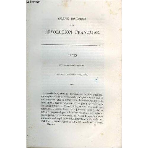 Sieyes (Emmanuel-Joseph, Comte De) - Portrait Provenant De La Galerie Historique De La Révolution Française (1787 À 1799) (Tome 3)