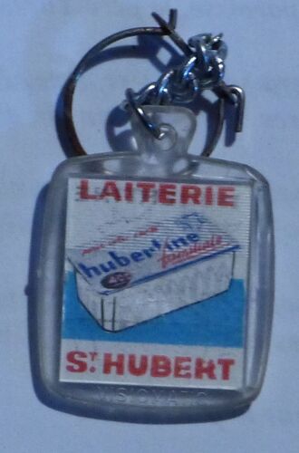 Porte-Clé "Laiterie St Hubert Hubertine " Plastique Vintage Années 60