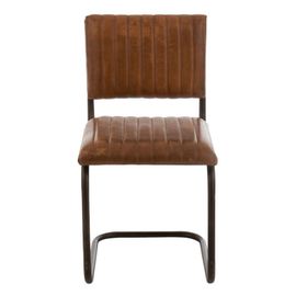 Paris Prix - Chaise Déco En Cuir "Moderne" 88cm Marron