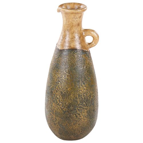 Terre cuite Vase décoratif 50 cm Vert Doré MARONEJA