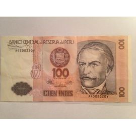 Billet - Pérou - 100 Intis