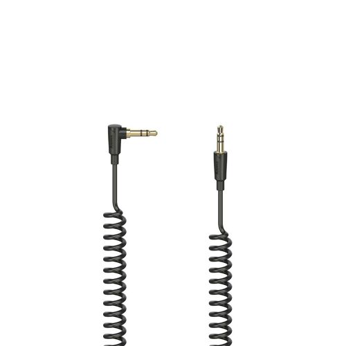 Cordon spiralé, jack mâle 3,5 mm 90 °/conn. mâle, stéréo, 0,75 m