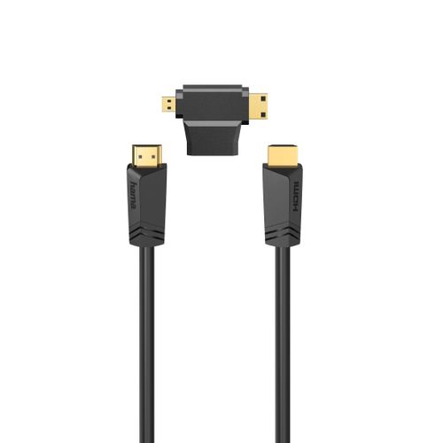 Câble HDMI? hte vit., mâle - - mâle, Ethernet, 1,5 m + adaptateur HDMI
