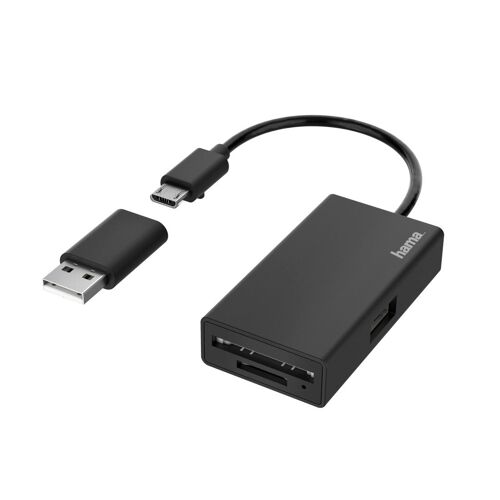 Hub/lect. cartes USB-OTG, 3 ports, USB-A, SD, microSD, av. adpt. USB-A